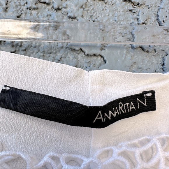 ANNARITA N Crochet Eyelet Summer Sun Midi Dress in White Sz. 4 - Picture 8 of 10